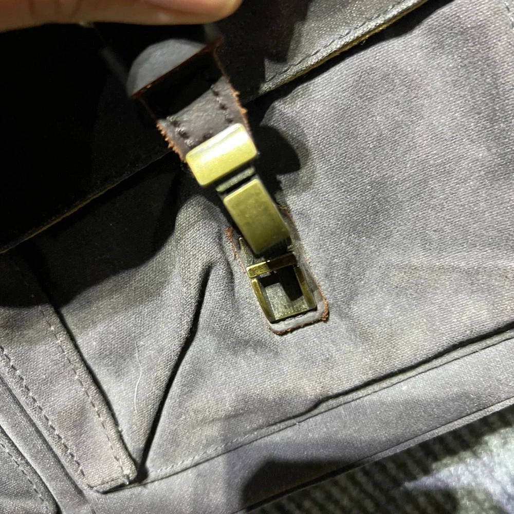 Emissary Messenger Bag Mens OS Grey Waxed Canvas Leather Laptop Satchel Rugged
